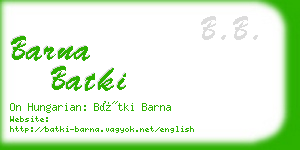 barna batki business card